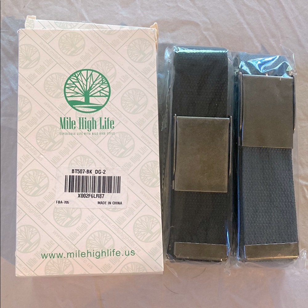 Mile High Life Black/Dark Gray pack of 2 Golf Belts